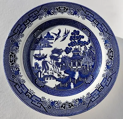 Buy Churchill Willow Pattern Blue Dinner Plate 26cm Excellent Condition Stoneware  • 6£