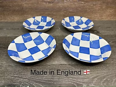Buy Royal Stafford Earthenware Blue & White Checkered 6-7/8” Soup Cereal Bowl ~4 Pc • 56.99£