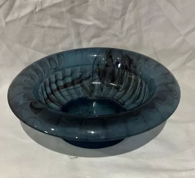 Buy Davidson Blue Amethyst Art Deco Cloud Glass Bowl 1930s Pressed Glass MCM Antique • 15.99£