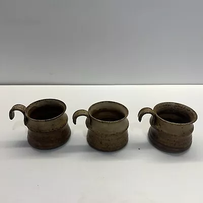 Buy 3 X Vintage Studio Pottery Short Coffee  Mugs Cups Tremar • 19.99£