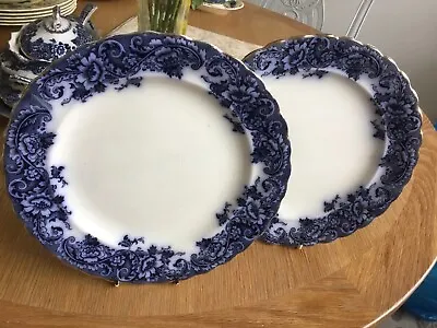 Buy Middleport Burgess And Leigh Flow Blue . Pair Dinner Plates. Florence Pattern • 15£