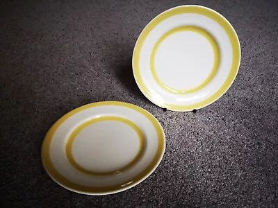 Buy A Pair Of T.G. Green Yellow Cornishware Side Plates, Shield Backstamp • 10£