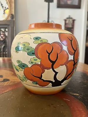 Buy Rare Clarice Cliff Bizarre Orange Erin Decorative 1930s Ginger Jar / Vase / Bowl • 399£