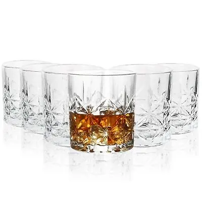 Buy Vinsani 6 Royal Whisky Crystal Cut Transparent Whiskey Glasses • 12.99£