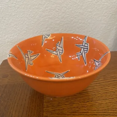 Buy Kotobuki San Francisco 6” Rice Bowl Bright Orange White Blue Origami Cranes Japa • 11.35£