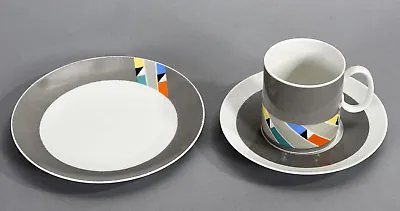 Buy Thomas Trend 4 Germany Mod Geo Motif Porcelain Flat Cup Saucer & Plate Set Boxed • 19.45£