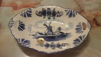 Buy Vintage Pottery Blue And White Delftware Oval Dish • 4£