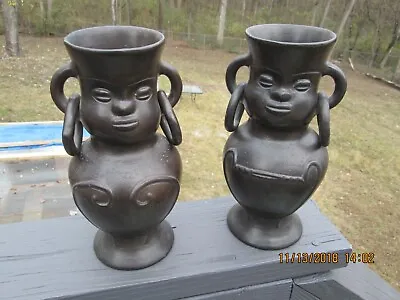 Buy Vintage Clay Pottery Set Of African Style Pitchers • 237.08£