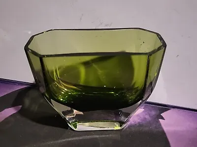 Buy Vintage Swedish Lindshammar Green Glass Vase/Vintage Swedish Faceted Glass/Green • 71.88£