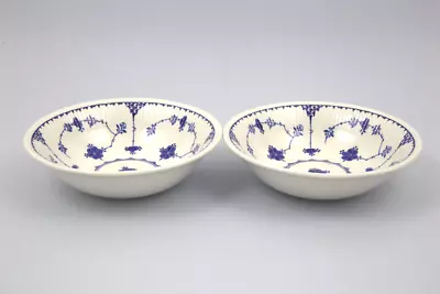 Buy 2 Denmark Blue Cereal Bowls With Fluted Rims - Masons • 18£