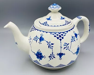 Buy Vintage Masons Furnivals Denmark Blue Large Teapot READ DESCRIPTION • 34.95£