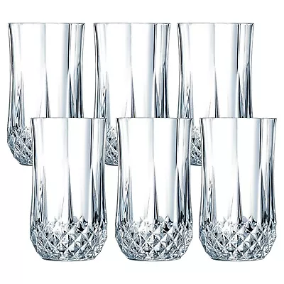 Buy Eclat Cristal D'Arque Longchamp 360ml Crystal Hi-Ball Drinking Diamond Glasses • 23.49£