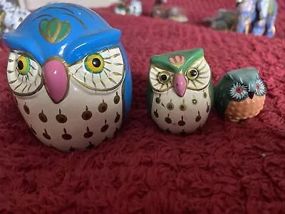 Buy Set Of 3 Franklin Mint Owl Figures • 10£