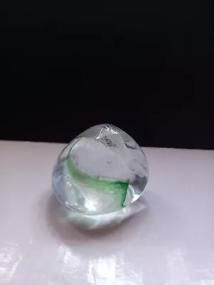 Buy A Small Unusual Shaped Clear , Green And White  Paperweight • 5£