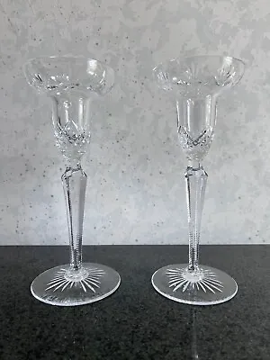 Buy Wedgwood Crystal MAJESTY Tall Candle Stick Holder Pair 7 3/4” As Is* • 14.18£