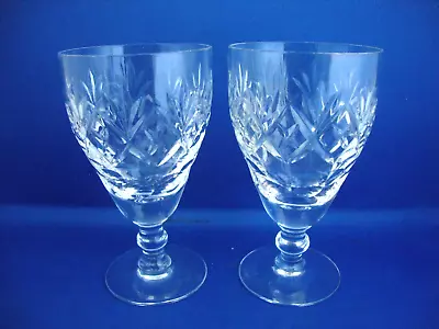 Buy 2 X Royal Doulton Crystal Georgian Cut Pattern Wine Glasses - Signed • 21.95£