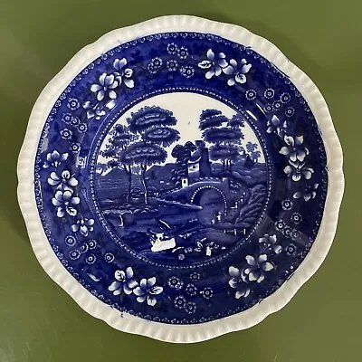 Buy Vintage Copeland “Spode’s Tower” England 9½  FLOW BLUE LUNCHEON PLATE Oval Mark • 11.85£