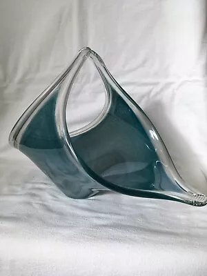 Buy Stunning Art Glass Fruit Bowl Rare Shape Cerulean Colour • 145£