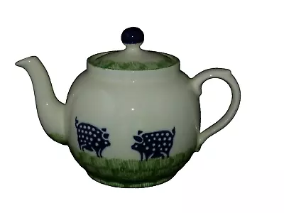 Buy Price Kensington Potteries Teapot Hand Painted Spongeware Pig Farmhouse Style • 17.99£