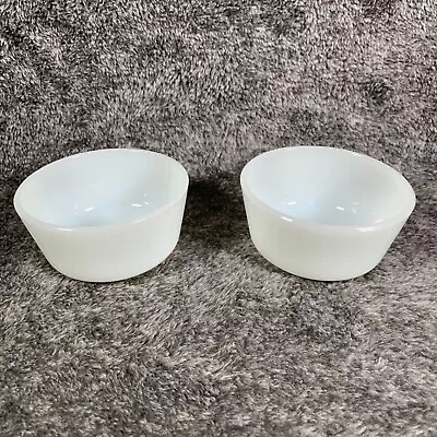 Buy Anchor Hocking Fire King Milk Glass Bowl Set Of 2 • 30.73£