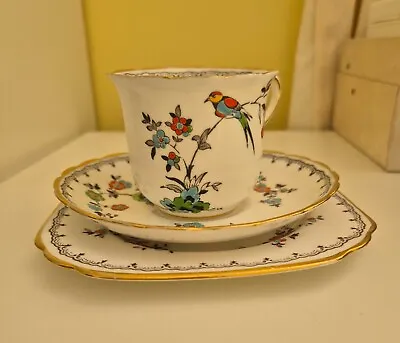 Buy Vintage Tuscan Bird Of Paradise Trio Lovely Flower/bird Pattern Bone China • 10£
