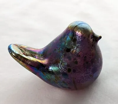 Buy Isle Of Wight Art Glass Hand Blown Glass Bird Summer Fruits Iridescent W Label • 34.46£