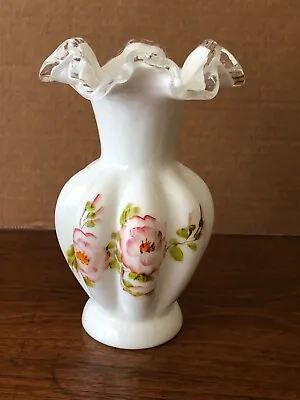 Buy Vintage Fenton Silver Crest Hand Painted Apple Blossom 1970 • 40.59£