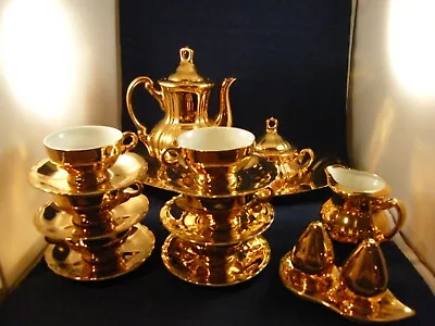 Buy Sterling China And Royal Winton Gold Encrusted Demi Tasse Tea Set • 72.98£