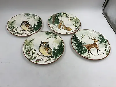 Buy Cracker Barrel Ceramic 8.5in Winter Owl, Bunny & Deer Plate Set Of 4 BB02B37017 • 58.86£