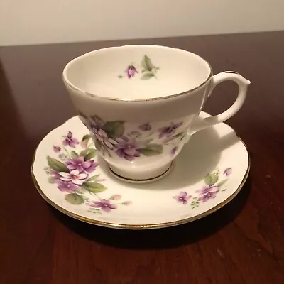 Buy Vintage Duchess Bone China Tea Cup & Saucer England #417 Tivoli Purple Violets • 12.28£