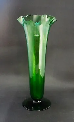 Buy Edwardian Blown Green Glass Vase - 12  • 17.99£