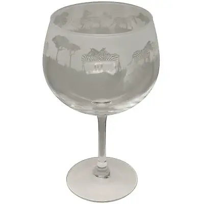 Buy Animo Glass Zebra Engraved Gin Balloon Large Copa Glass Glassware Gift Box Idea • 22.99£