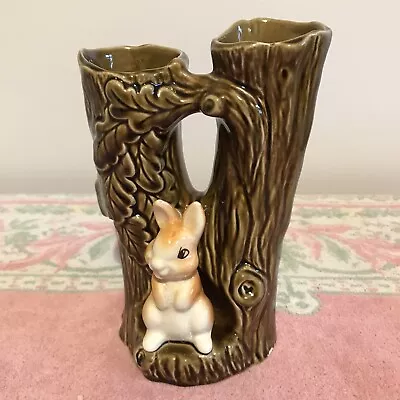 Buy Sylvac 4243 Woodland Twin Vase With Rabbit, Bunny Branches Collect, Decor Retro • 9.95£