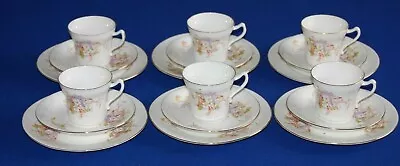 Buy Vintage Spring Flowers Pattern 18 Piece China Tea Set. 6 Trios.  • 28.99£