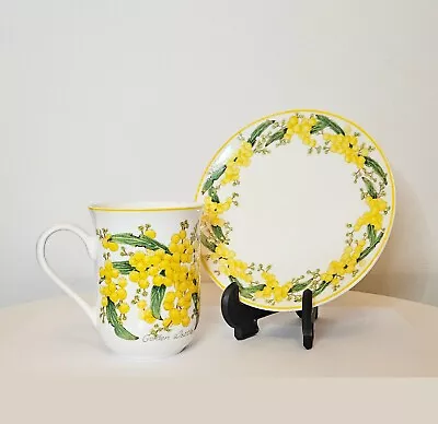 Buy Australian State Flowers Mug And Plate Golden Wattle By Phillippa Nilulinsky • 15£
