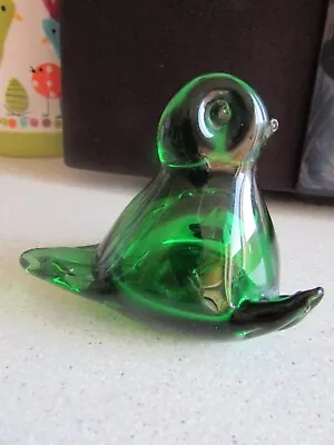 Buy Small Green Glass Bird Paperweight 2.3/4  Tall No Damage Collectable • 0.99£