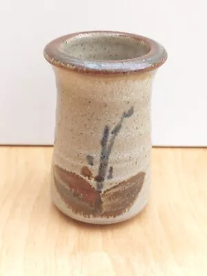 Buy Handpainted Studio Pottery  Speckled Stoneware 7cm Tall Glazed Posy Vase Flower • 6£