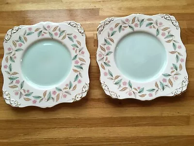 Buy Pair Of Tuscan Fine Bone China 9  Square Cake Plates In Very Good Condition • 12£