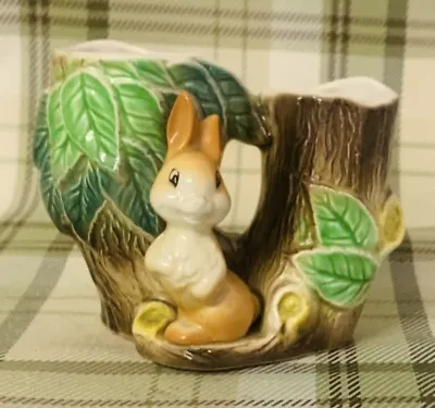Buy 60's Vintage Hornsea Pottery Fauna Rabbit Bunny Tree Trunk Double Posy Vase • 9.50£