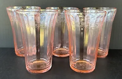 Buy Jeanette Cherry Blossom Pink Depression Glass 12 Oz Flat Tumblers 5  Set Of 5 • 133.56£