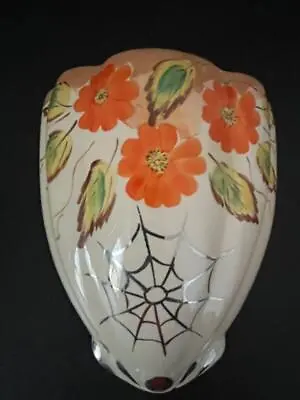 Buy Vintage Arthur Woods Wall Pocket / Vase With Orange Flowers - + Chip • 9.99£