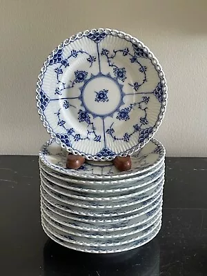 Buy Vintage 12 Royal Copenhagen Blue Fluted Full Lace 6  Bread Plates  # 1088 • 896.80£