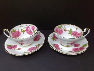 Buy Pair Of Foley Bone China Century Rose Cup And Saucer Sets • 52.17£