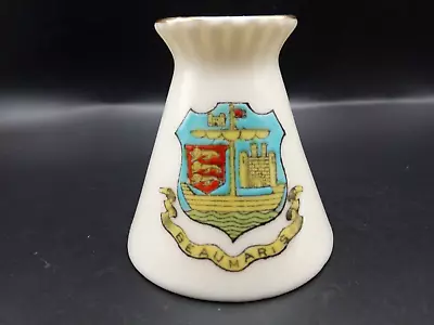 Buy Crested China - BEAUMARIS Crest - Tapered Vase - Arcadian. • 6.25£