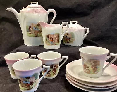 Buy Antique German Porcelain Child's Tea Set With Bears • 279.88£