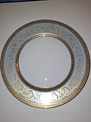 Buy Haviland & Co Limoges France Ch Field Pascale Salad Plate Lt Blue Gold And Black • 23.71£