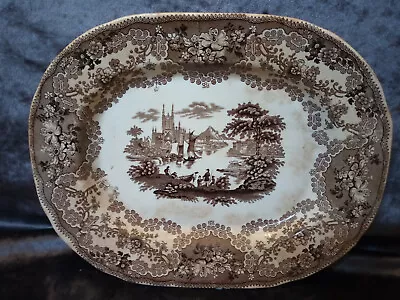 Buy Antique Scottish Clyde Pottery C.P.C Platter - British Rivers Pattern C 1850 • 35£