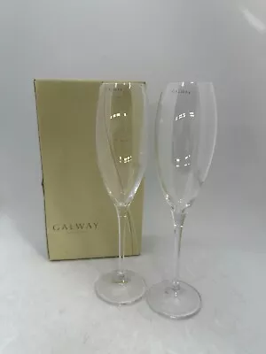 Buy Pair Of Galway Irish Crystal Champagne/Prosecco Flutes In Box (AN_7072) • 10£