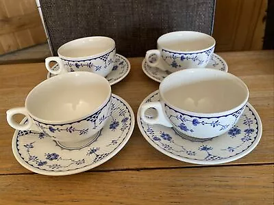 Buy Vintage  Denmark  Blue By Mason's Furnivals England Tea Cups & Saucers X 4 • 24.99£
