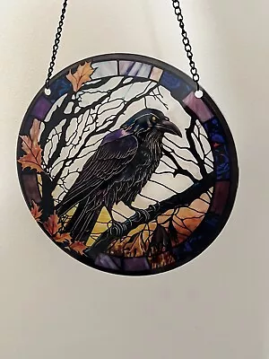 Buy 15 Cms Autumn  Raven / Crow Stained Glass Effect Sun Catcher / Window • 12£